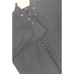 Giorgio Ferraro Men's Black Shirt Size 19.5-35 Long Sleeve, Button‎ Down